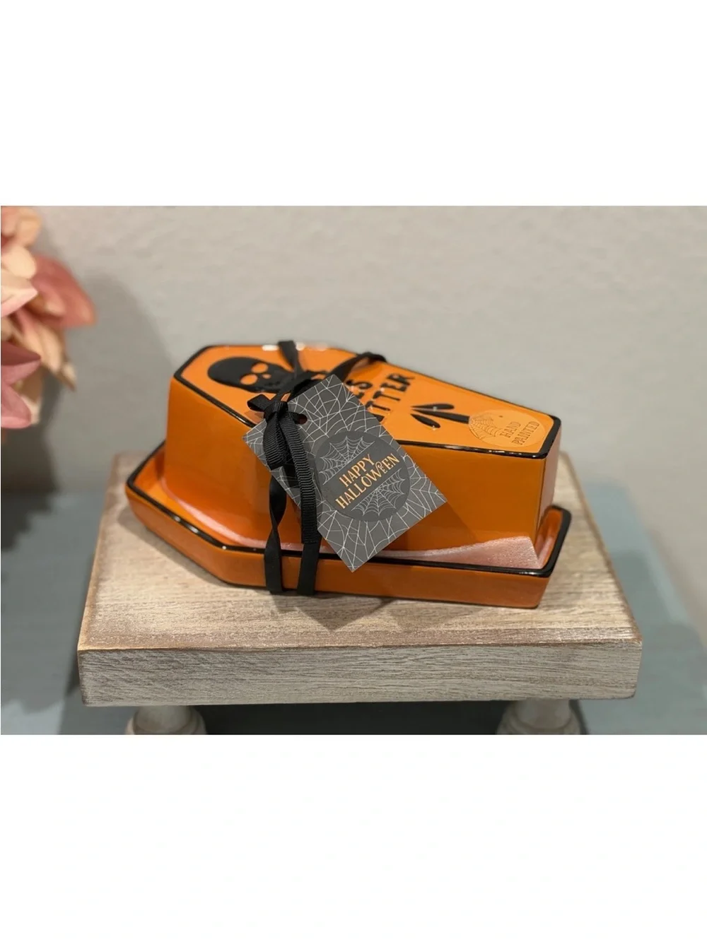 Cobwebs & Cauldron Halloween Coffin Shaped 